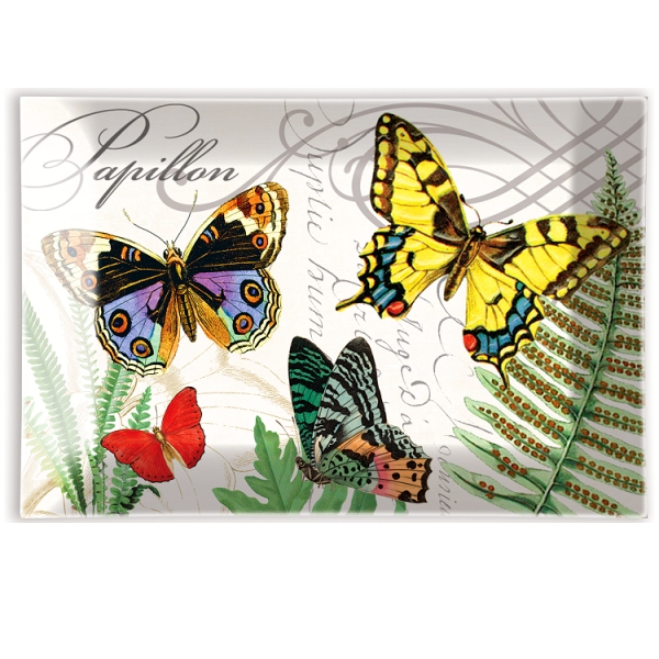 Seifenschale Glas - Papillon - rechteckig 14,5 x 9,5 cm von MICHEL DESIGN WORKS
